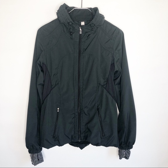 lululemon athletica Jackets & Blazers - Lululemon Black Hooded Zip Up Jacket Size 8